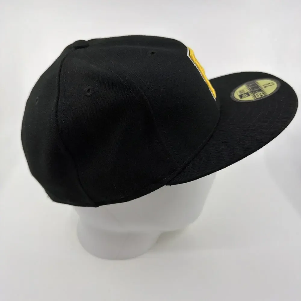 Pittsburgh Pirates New Era 59FIFTY Fitted Hat 7 3/8 Black MLB Baseball Cap New